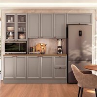 Cozinha Compacta Americana Texas 10 Portas 2 Gavetas com Rodapé Griss - Pnr Móveis