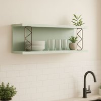 Armário de Cozinha Aéreo Nicho Aberto Iluminata Verde Mint
