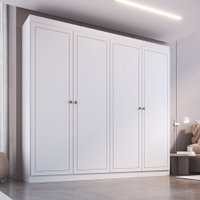 Guarda Roupa 4 Portas 5 Gavetas America Branco