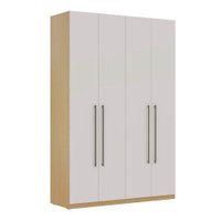 Guarda Roupa 4 Portas 3 Gavetas Ares Infinity Savana/Branco