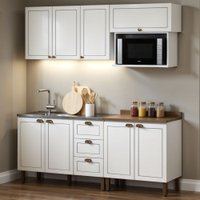 Cozinha Completa 5 Pçs 8 Pts 3 Gav Americana Branco