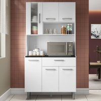 Armário de Cozinha Compacta Atena 6 Portas 1 Gaveta Branco - Pnr Móveis