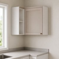 Armário de Cozinha Aéreo Canto 1 Porta Iluminata Brco/Fendi