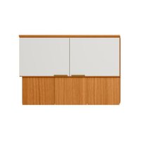 Armário Aéreo de Cozinha 120 Cm Safira 5 Portas 100% Mdf Freijó Uv/Off Acetinado - Pnr Móveis