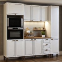 Cozinha Completa 4 Pçs 10 Pts 3 Gav Americana Bco/ebano C/tampo