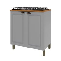 Balcão de Cozinha 80 Cm Bariloche 2 Portas com Tampo 100% Mdf Titânio Fosco - Indekes
