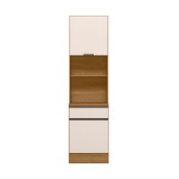 Paneleiro Duplo Rubi 2 Portas 1 Gaveta com Rodapé Carvalho Oak/Off White - Pnr Móveis