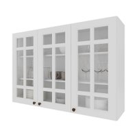Armário Aéreo Cozinha Bariloche 3 Portas com Vidro 100% Mdf 6225.26 Branco - Indekes