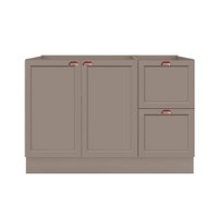 Balcão de Cozinha para Pia 120 Cm Americana Texas 2 Portas 2 Gavetas com Rodapé Griss - Pnr Móveis