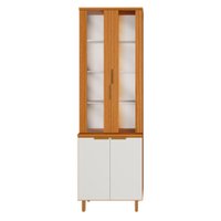 Cristaleira Safira 4 Portas com Vidro 100% Mdf Freijó Uv/Off Acetinado - Pnr Móveis