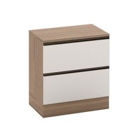 Balcão de Cozinha 80 Cm Rubi 1 Porta 1 Gaveta com Rodapé Carvalho Oak/Off White - Pnr Móveis
