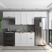 Cozinha Compacta Americana Texas 7 Portas 2 Gavetas com Rodapé Griss - Pnr Móveis
