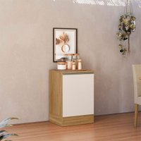 Balcão de Cozinha 58 Cm Rubi 1 Porta com Rodapé Carvalho Oak/Off White - Pnr Móveis