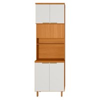 Paneleiro Duplo Safira 6 Portas 100% Mdf Freijó Uv/Off Acetinado - Pnr Móveis