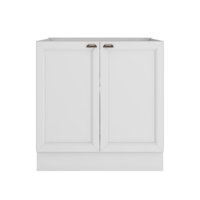 Balcão de Cozinha 80 Cm Americana Texas 2 Portas com Rodapé Branco - Pnr Móveis