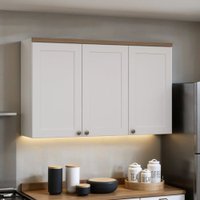 Armário de Cozinha Aéreo 3 Portas 120cm Iluminata Branco