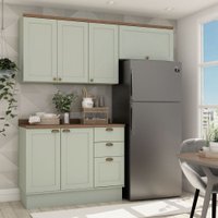 Cozinha Compacta 3 Pçs 6 Pts 3 Gav Iluminata Verde Mint/ebano