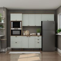 Cozinha Compacta 4 Pçs 8 Pts 4 Gav Iluminata Verde Mint/ebano