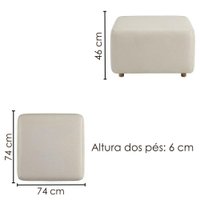 Poltrona Modular e Puff Block Pes Madeira Courino TCS 725 MOLL