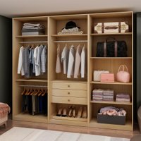 Closet 3 Gavetas 3 Cabideiros Nero Infinity Savana