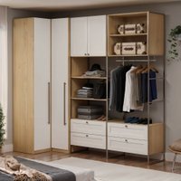 Closet Canto 4 Portas 4 Gavetas Infinity Savana/Branco
