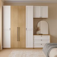 Guarda Roupa Solteiro 6 Portas 6 Gavs Infinity Savana/Branco