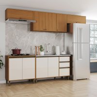 Cozinha Completa Venaly 10 Portas 2 Gavetas Cec270 Cinamomo/Off White - Henn