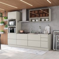 Cozinha Completa Fineze 3 Portas 8 Gavetas 100% Mdf com Vidro Areia Hp - Henn