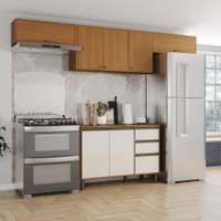 Cozinha Completa Venaly 8 Portas 2 Gavetas com Tampo Cinamomo/Off White - Henn