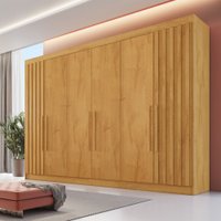 Guarda-Roupa Potente 6 Portas 6 Gavetas Ripado 100% Mdf Peroba - Europa Móveis