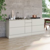 Balcão de Cozinha Fineze 1 Porta 6 Gavetas 100% Mdf Areia Hp - Henn