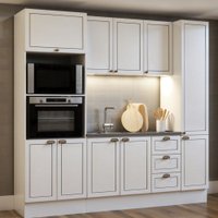 Cozinha Completa 4 Pçs 10 Pts 3 Gav Americana Branco C/ Rodapé