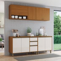 Cozinha Compacta Venaly 9 Portas 2 Gavetas com Tampo Cinamomo/Off White - Henn