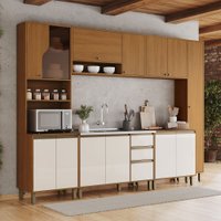 Cozinha Completa Venaly 14 Portas 2 Gavetas Cec174 Cinamomo/Off White - Henn