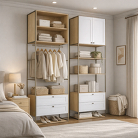 Closet 2 Portas 4 Gavetas Infinity Savana/Branco