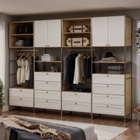 Closet 4 Portas 12 Gavetas Infinity Savana/Branco