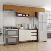 Cozinha Compacta Venaly 7 Portas 2 Gavetas 2 Prateleiras Cinamomo/Off White - Henn
