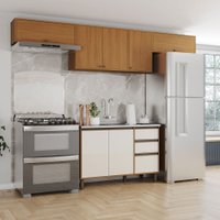 Cozinha Compacta Venaly 8 Portas 2 Gavetas 3 Prateleiras Cinamomo/Off White - Henn