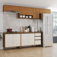 Cozinha Completa Venaly 9 Portas 2 Gavetas Cinamomo/Off White - Henn