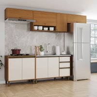 Cozinha Compacta Venaly 9 Portas 2 Gavetas 3 Prateleiras Cinamomo/Off White - Henn