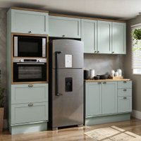 Cozinha Completa 4 Pçs 8 Pts 4 Gav Iluminata Verde Mint/ebano