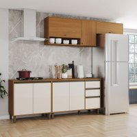Cozinha Compacta Venaly 8 Portas 2 Gavetas com Tampo Cinamomo/Off White - Henn