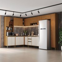 Cozinha Completa Venaly 17 Portas 2 Gavetas com Vidro Ciamomo/Off White - Henn