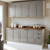 Cozinha Completa 4 Pçs 9 Pts 3 Gav Iluminata Branco/fendi