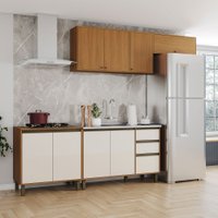 Cozinha Compacta Venaly 9 Portas 2 Gavetas Cec297 Cinamomo/Off White - Henn