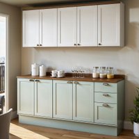 Cozinha Completa 4 Pçs 9 Pts 3 Gav Iluminata Verde/bco/ebano