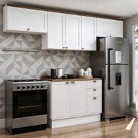 Cozinha Completa 4 Pçs 7 Pts 3 Gav Iluminata Branco/ebano