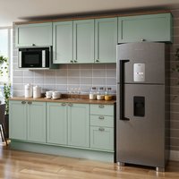 Cozinha Completa 6 Pçs 9 Pts 3 Gav Iluminata Verde Mint/ebano