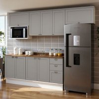 Cozinha Completa 6 Pçs 9 Pts 3 Gav Iluminata Branco/fendi