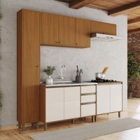 Cozinha Completa Venaly 10 Portas 2 Gavetas Cec286 Cinamomo/Off White - Henn